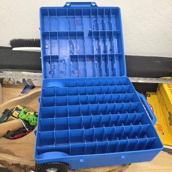 Hot Wheels Vintage 1997 100 Car Rolling Carrying Case W/Extended Handle No Cars - Picture 7 of 12